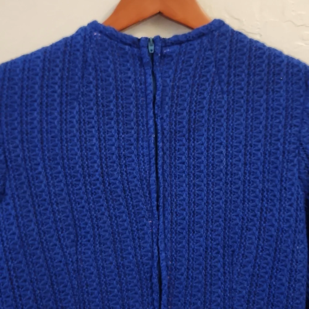 Vintage Handmade Blue Long Sleeve Textured Knit Small
